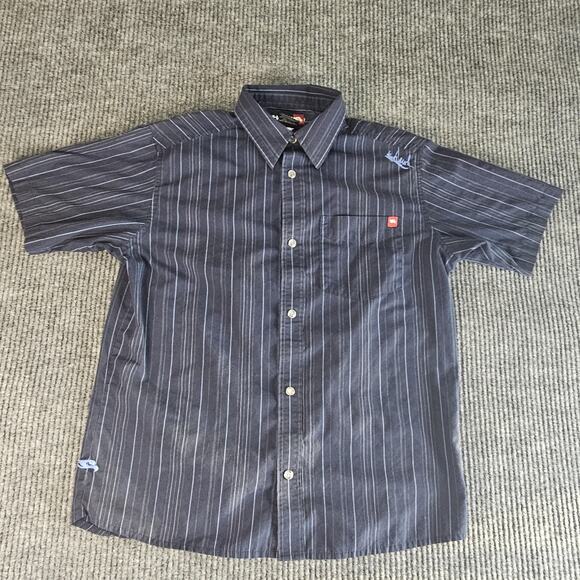 HAWK Other - Hawk Skateboarding Shirt Boys Large 14/16 Blue Striped Button Front Casual‎